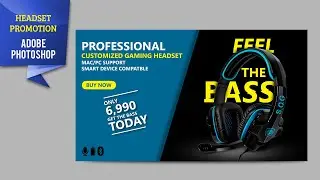 Gaming Headset | Facebook Post Banner Design in Adobe Photoshop