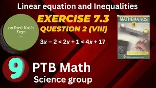 9th Class Math Chapter 7 Linear Equations and Inequalities Exercise 7.3 Q2 (viii)| Exercise 7.3 Q2