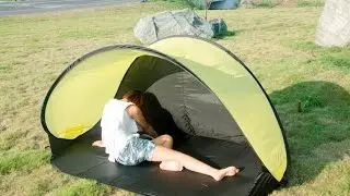 pop up beach tent with floor and UV protection 50+