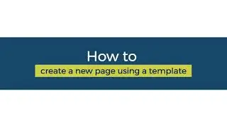 How to create a new page using a template