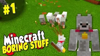 Minecraft BEDROCK Just Boring Stuff #1 Sheep Mayhem