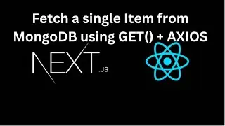 Next JS Tutorial #9 Fetch a single item from MongoDB using GET() + AXIOS  in Next JS