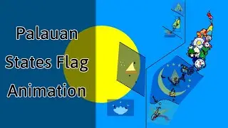 Palauan States Flag Animation