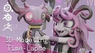 ZBrush and Blender Modeling - 3D Character - Time-lapse // Xom & Yor'ii