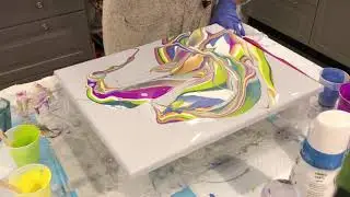 Paisley Seaweed a Ninja Swipe with details/acrylic pour
