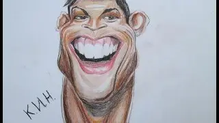 how to draw Cristiano Ronaldo (cartoon)! как нарисовать Криштиану Роналду (карикатура)!