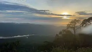 View in the morning sun rise at Kirirom mountain (timelapse of 6 am)