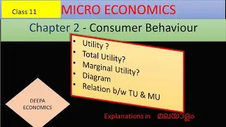 CH 2 # Class 11# Consumer Behaviour # Utility, total utility & marginal utility #part 1#Malayalam