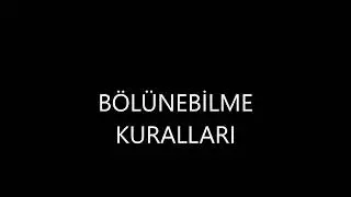 Bölünebilme kuralları ilkokul