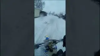 Покатушка на мотиках l Дрифт на питбайке l Эндуро зима #shorts #anduro
