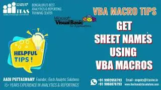 Get Sheet Names using VBA Macros - English | TIP OF THE DAY | QUICK HELPFUL TIPS