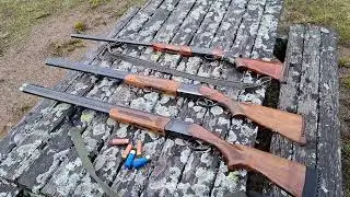 Shooting Baikal IJ-18 single barrel shotgun and IJ-27 and MP-27EM-1C double barrel shotguns
