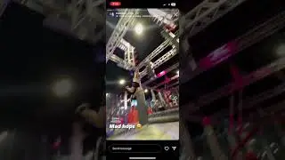 HUGE trampoline jump attempt #americanninjawarrior #ninja