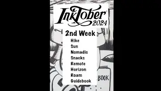 Inktober (Week 2) Hike Sun Nomadic Snacks Remote Horizon Roam Guidebook #inktober #inktober2024