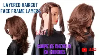 🆕 HOW  TO  LAYERED HAIRCUT 🔴 FACE  FRAMING LAYERS / COUPE DE CHEVEUX EN COUCHES