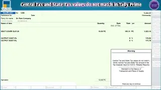 cgst sgst values do not match verify central tax and state tax amount |  