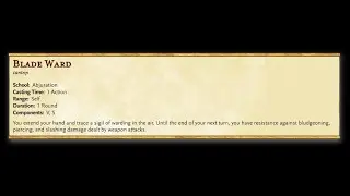 Daar's animated spells: Blade ward