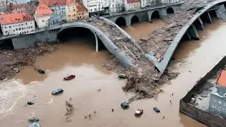 Apocalypse! Flood 🆘🚨 washed away Austria! disaster for 1,000,000 inhabitants