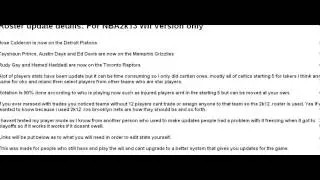 Wii NBA2k13 Roster Update 2-9-13 NTSC