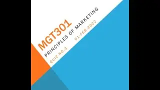 MGT301 Principles Of Marketing Quiz No 3 Solution