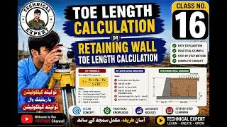 how to Calculate Toe Length || Retaining Wall toe length || Find sloped wall toe length || Class #16