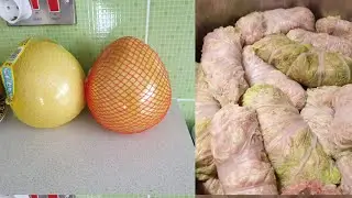 ВКУСНЫЕ ГОЛУБЦЫ С ГРИБНЫМ СОУСОМ😋ДЕГУСТАЦИЯ ПОМЕЛО🍊