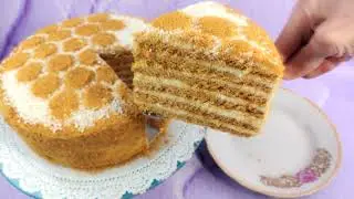🍰МЕДОВИЧЕК с КАРАМЕЛЬНЫМИ коржами и со СМЕТАННЫМ ЗАВАРНЫМ кремом!💘 Для НОВОГОДНЕГО СТОЛА!