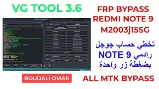 redmi note 9 frp bypass unlock google accounte VG TOOL 3.6 free tool/تخطي حساب جوجل رادمي في دقيقة
