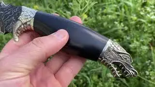 Кизлярский нож ХИЩНИК из никелированного дамаска