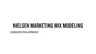 Nielsen Marketing Mix Modeling