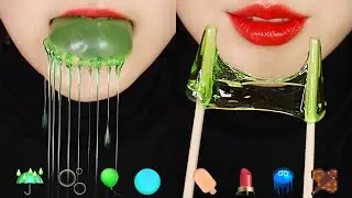 HOLEY WAX CANDY HONEY JELLY ASMR GREEN FOOD ASMR NERI AME CANDY ASMR EMOJI FOOD ASMR 💚