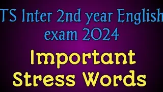 Important Stress Words