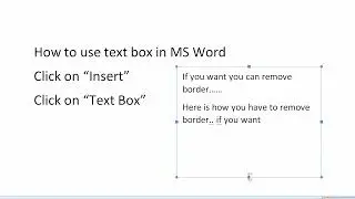 How to use text box in MS Word
