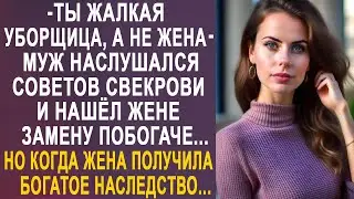- Ты уборщица, а не жена - муж наслушался советов свекрови и нашёл жене замену побогаче...