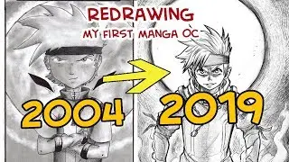 REDRAWING OLD ART - My First Manga OC