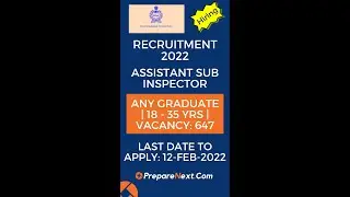 CISF Recruitment 2022 | Assistant Sub Inspector | Across India