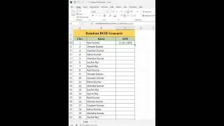 Random Date of Birth Generate in Excel | 