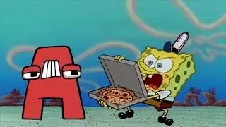 Alphabet Lore (Letter A) trying to get a pizza from Spongebob