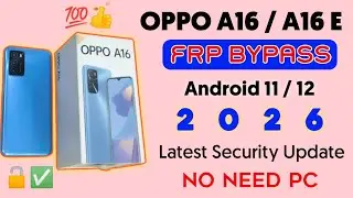 OPPO A16 Frp Bypass Android 12 Without Pc 2026 | How To Unlock Google Account in OPPO A16 New Method