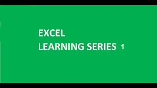 Excel Learning Series (1)