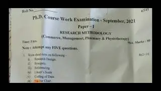 research methodology pre PhD course work paper - 1(15-9-2021)