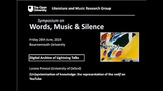 Words, Music and Silence Digital Lightning Talk: Lorane Prevost