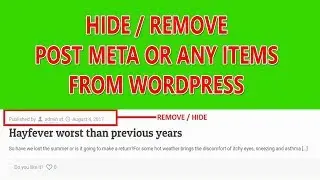 How to hide/remove post meta or any items from WordPress without plugin - step by step tutorial