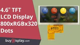 4.6" Color Bar TFT LCD IoT Display 800x320 Pixels w/OPTL Touch Screen