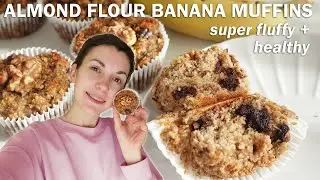 Fluffy & Moist Almond Banana Muffins (No Sugar, Gluten-free, Dairy-free)