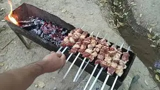 Шашлык на дровах/Как правильно пожарить шашлыки на мангале