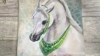 Arabian Horse Pastel Drawing video by Ekaterina Styazhkina / Арабская лошадь на картине