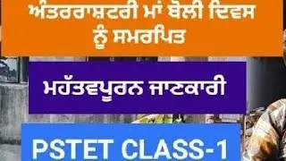 PSTET 2024 || CLASS -1 || INTERNATIONAL MOTHER TONGUE LANGUAGE DAY