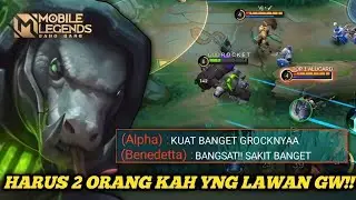 GROCK TERLALU KUAT SAMPE DI LAWAN 2 ORANG GA MATI MATI - MOBILE LEGENDS