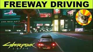 Freeway Driving at Night - clockwise route | Cyberpunk 2077